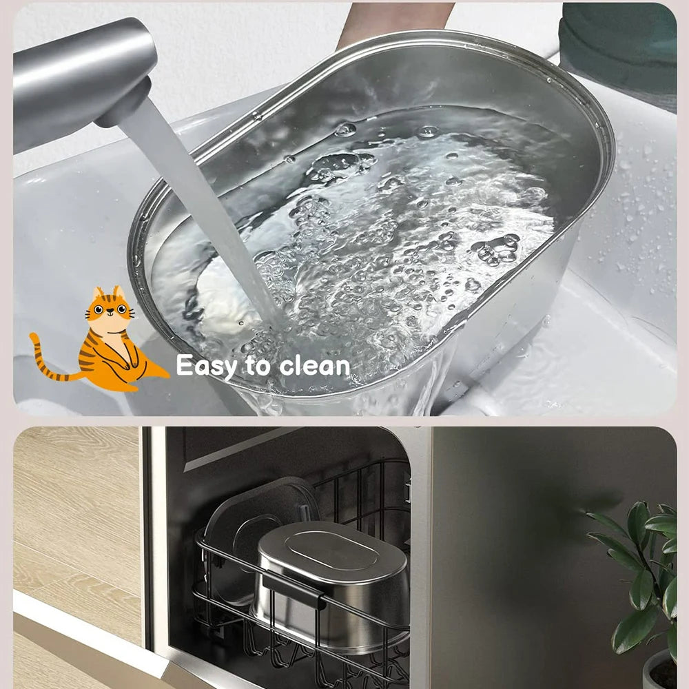 3.2L (108 oz) Stainless Steel Automatic Pet Water Fountain – USB Rechargeable, Ultra-Quiet 20 dB Pump, Double Filter for Cats & Dogs, Motion Sensor
