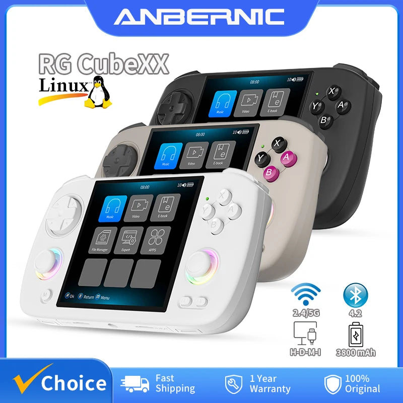 Retro Handheld Game Console 3.95 in (10.0 cm) IPS 720 x 720, Linux 64-bit, WiFi Bluetooth, RGB Joysticks, 3800mAh