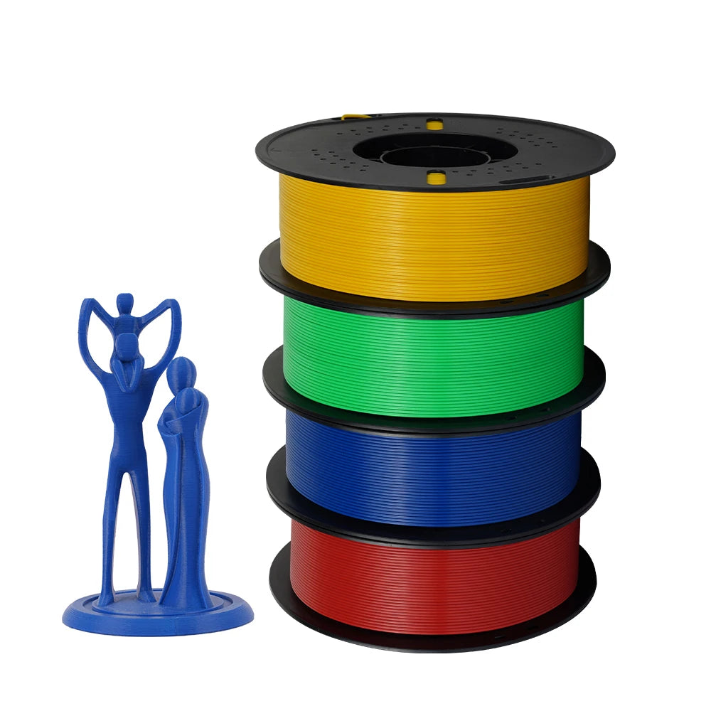 PLA and PETG 3D Printer Filament 10-Roll Pack — 1.75mm, 1kg (2.2 lb) Each — 10 kg (22 lb) Total, Assorted Colors, Eco-Friendly