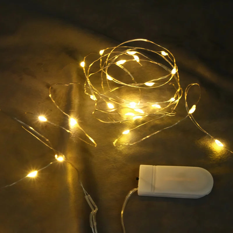 Battery Operated Fairy String Lights — Silver Wire LED Firefly Lights, 1–10M (3.3–32.8 ft), 10–100 LEDs for Christmas, Wedding & Party