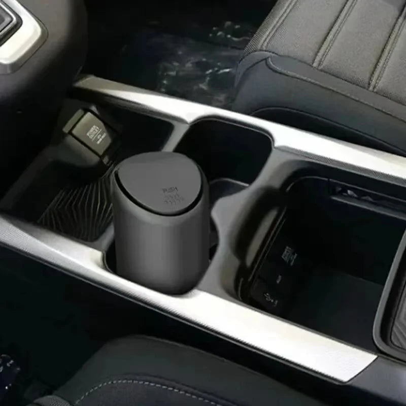 Silicone Car Trash Can – Round Portable Car Garbage Bin Auto Organizer, 6 x 2.8 in (15 x 7 cm)