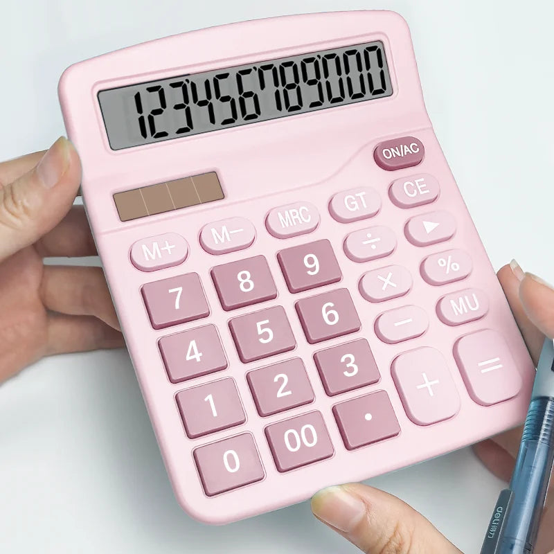 12-Digit Dual Power Solar and Battery Calculator, Large LCD Desktop for Home Office School Accounting