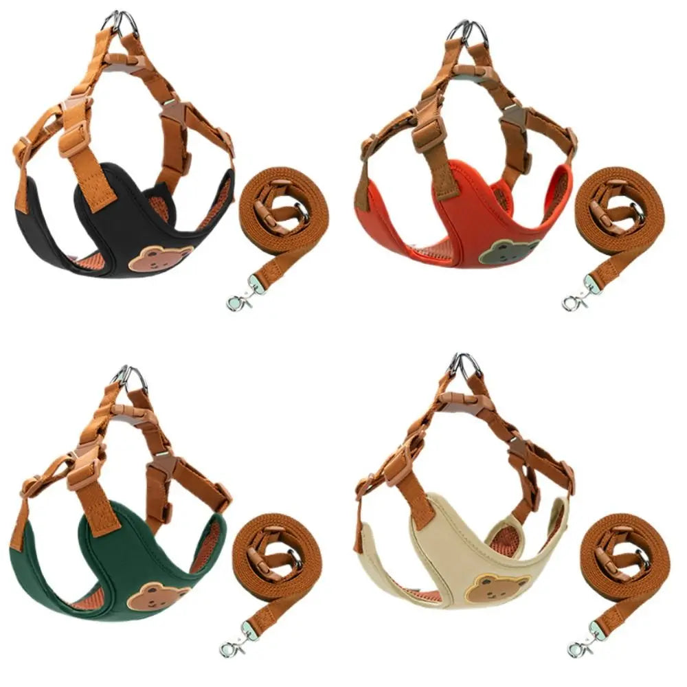 Adjustable Anti-Escape Pet Harness & Leash Set - No-Pull Chest Strap Vest for Dogs & Cats, Outdoor Walking