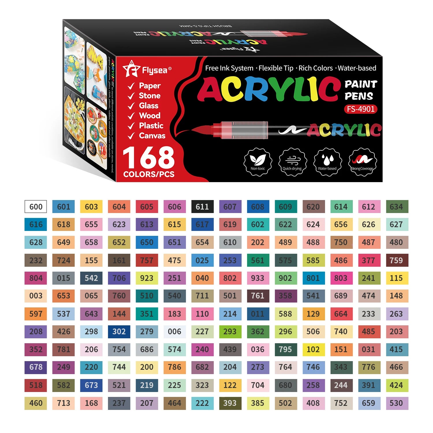 Acrylic Paint Brush Marker Set – Soft Brush Tip with Automatic Ink Control | Paint Pens for Wood, Stone, Glass, Canvas & Fabric