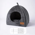 Triangle Closed Cat Bed - Plush Warm Thickened Cat Tent Nest for Cats & Small Dogs