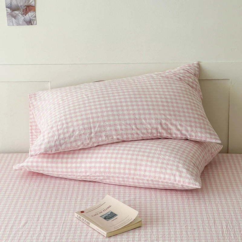 2-Pack 100% Cotton Pillowcases 48 x 74 cm (18.9 x 29.1 in) - Striped Pillow Covers, Skin-Friendly
