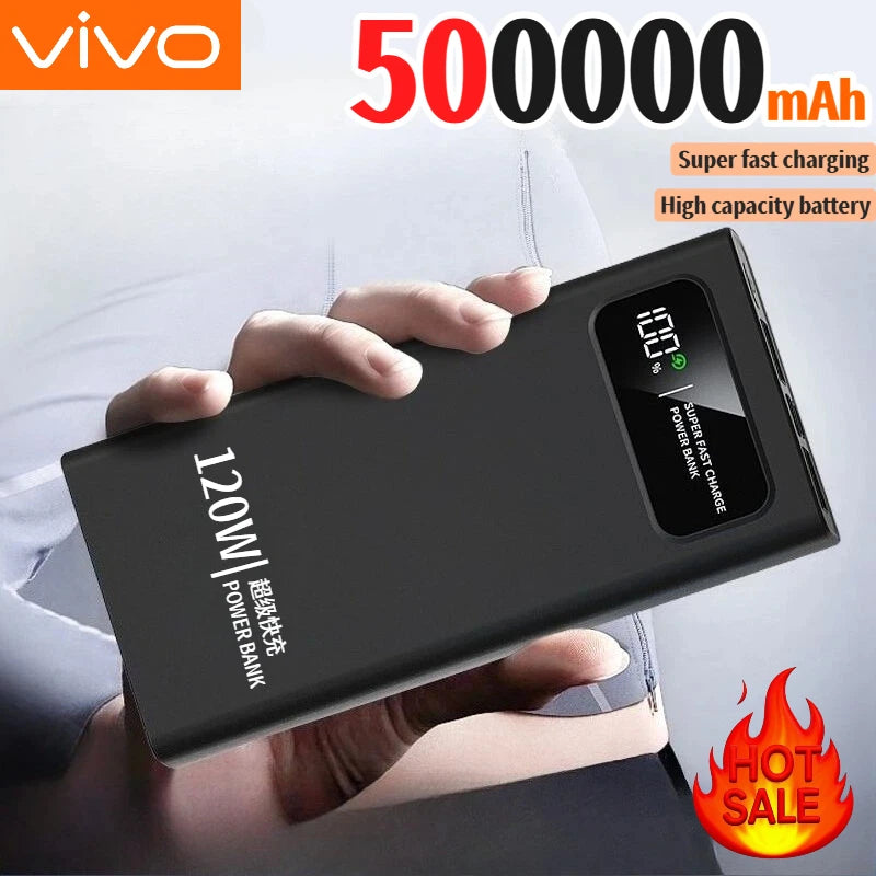 50,000mAh 120W Portable Power Bank with LED Digital Display — Fast Charging for iPhone Samsung Huawei