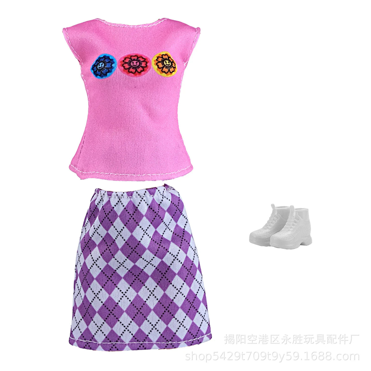 1-Set Doll Clothes for 28–30 cm (11–11.8 in) Fashion Dolls — Colorful Tops, Shorts, Skirt, Shoes & Necklace (BJD Compatible)