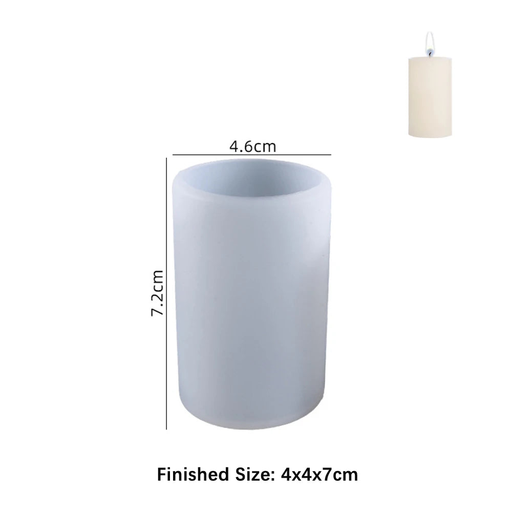 Cylinder Silicone Mold for 3D Scented Candle and Soap Making - DIY Resin, Wax & Plaster Crafts
