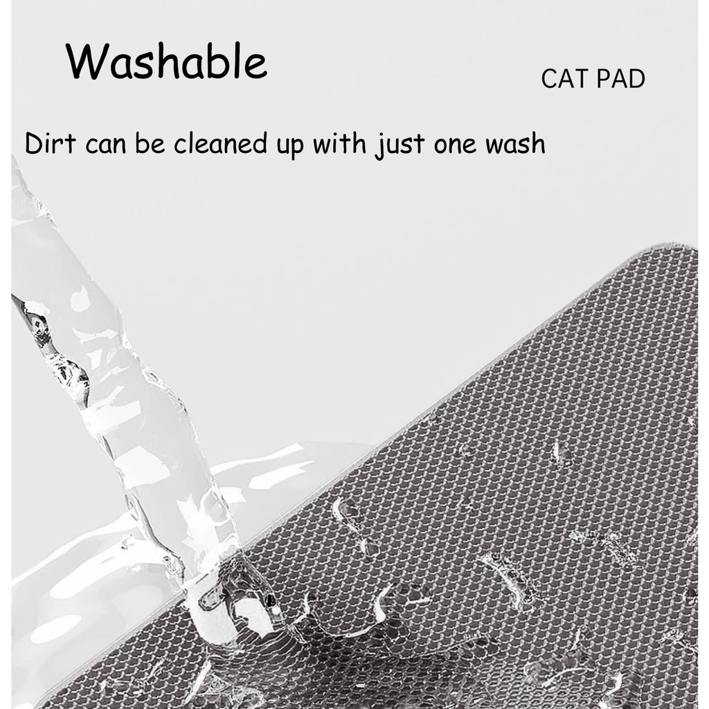 60 x 90 cm (24 x 35 in) Waterproof Double-Layer Cat Litter Mat – Non-Slip Washable EVA Pet Litter Tray Pad