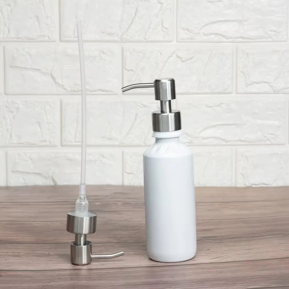 304 Stainless Steel Soap Pump Head Replacement – 28/400 (26–28 mm) Foam Liquid Soap & Shampoo Dispenser Nozzle for Bathroom & Kitchen