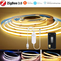 USB Tuya Zigbee 3.0 COB LED Strip Light — 1–5m (3.3–16.4ft), 320 LED/m, Dimmable Warm & Cool White, 5V for Alexa & Google Home