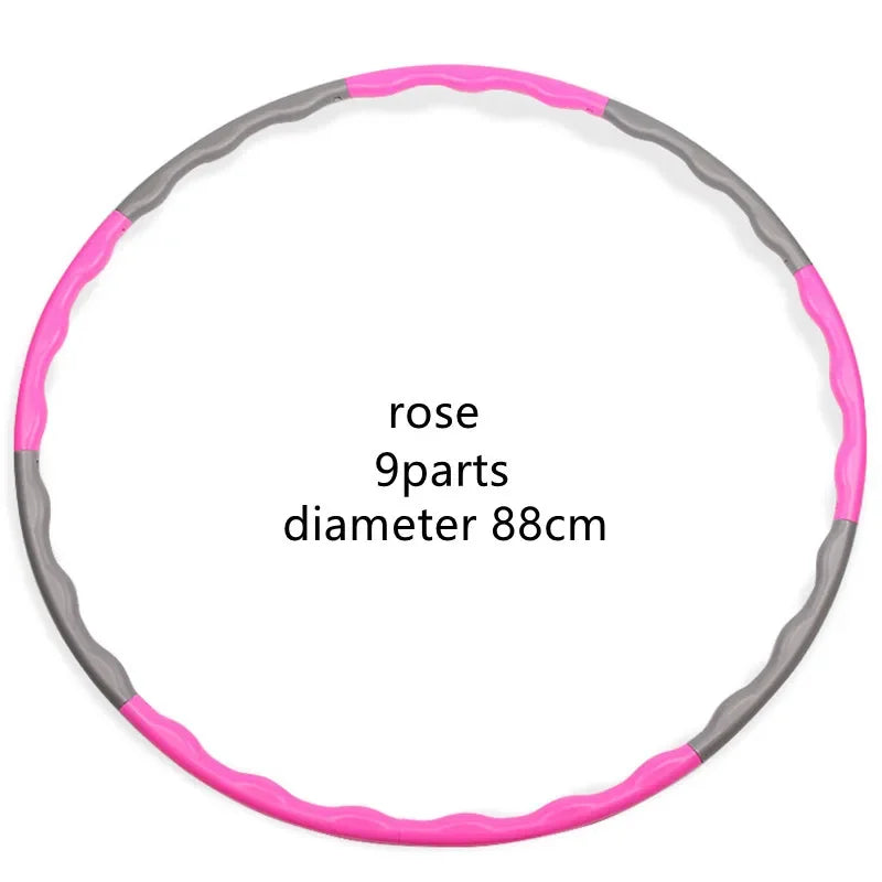 Adjustable 7/8/9-Section Detachable Hula Hoop – Pilates Yoga Waist Slimming Massage Fitness Hoop (68/80/88 cm | 26.8/31.5/34.6 in)