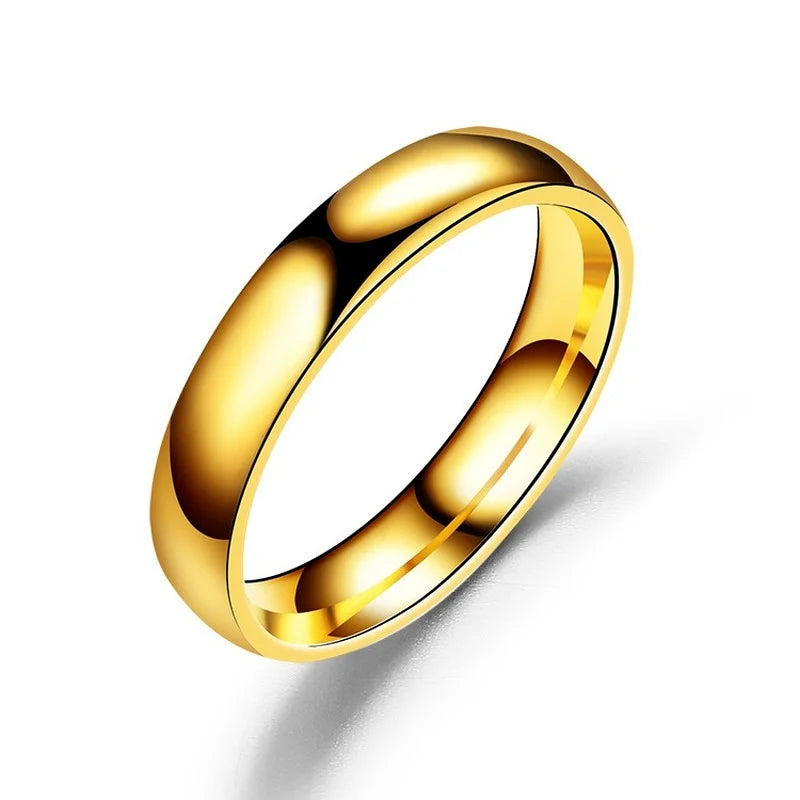 Unisex 6mm (0.24 in) Stainless Steel Wedding Band – High Polish Hypoallergenic Couples Ring (Steel, Black, Gold, Rose Gold)