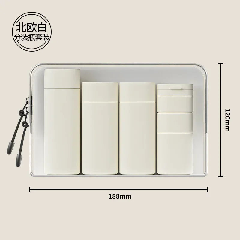 5-Piece Travel Bottle Set – Soft-Touch Refillable Toiletry Dispensers (100ml/3.4oz, 80ml/2.7oz, 50ml/1.7oz, 15ml/0.5oz) – Assorted Colors