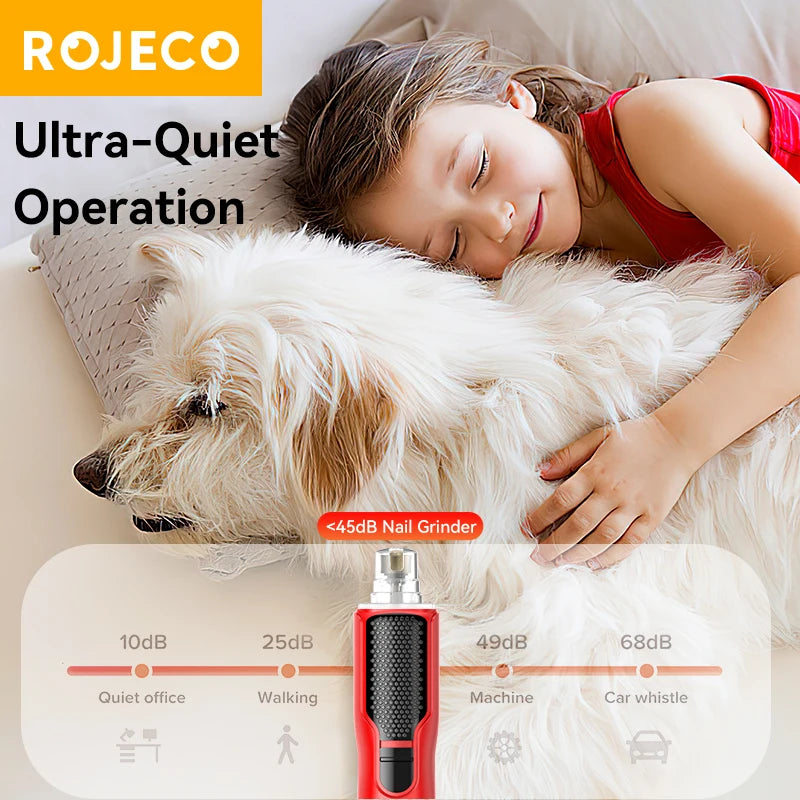Rechargeable Pet Nail Grinder for Dogs & Cats — Adjustable 7-Speed LED Paw & Claw Grooming Tool