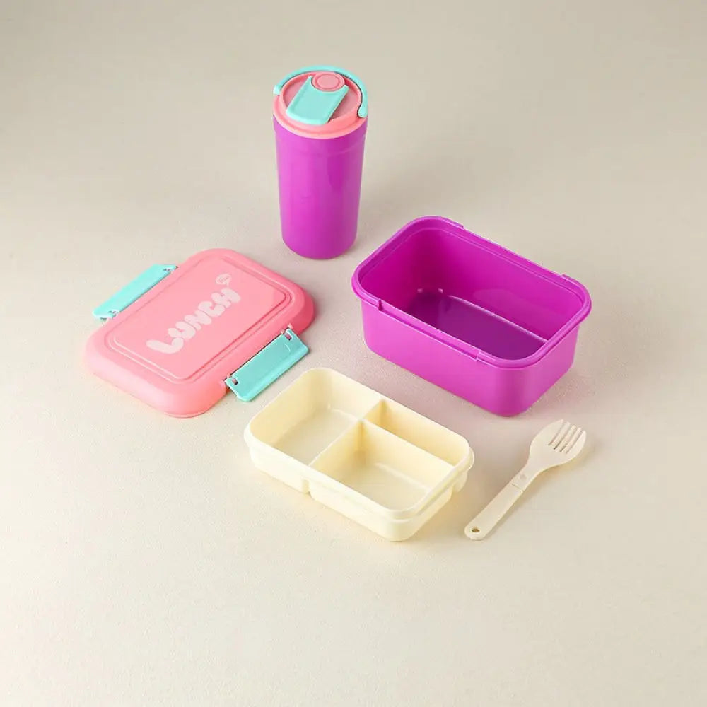 Microwave-Safe Leakproof Bento Lunch Box with Divided Compartments & Utensils — 7.1 x 4.9 x 2.7 in (18 x 12.5 x 6.8 cm)