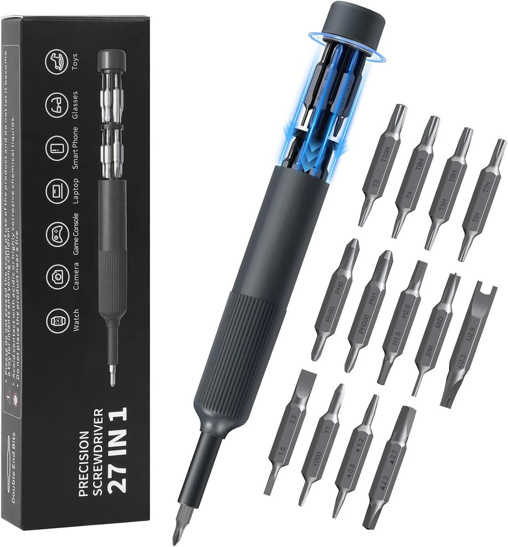 27-in-1 Precision Magnetic Screwdriver Kit – Pen-Style Repair Set for Eyeglasses, Watches, Smartphones, Laptops & Jewelry