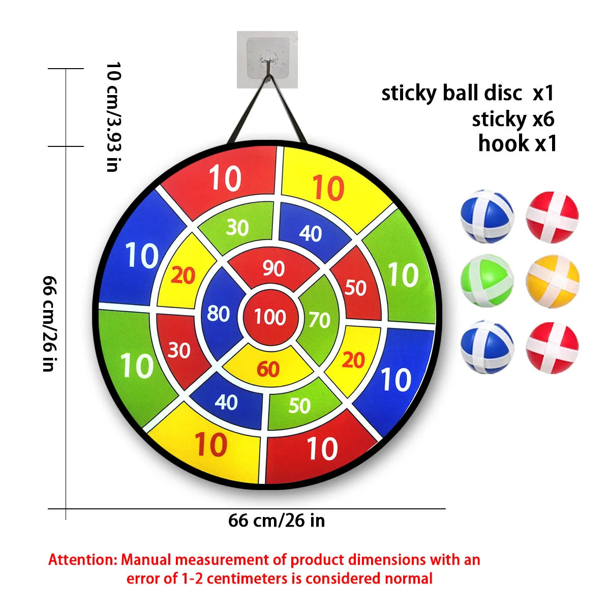 12-Pack Sticky Ball Dart Disc Set – 36 cm (14.2 in) Suction Sticky Balls for Kids, Indoor & Outdoor Party Game, Birthday Gift