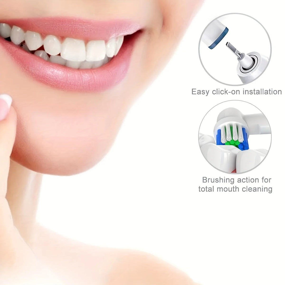 4/12/16/20-Pack Replacement Electric Toothbrush Heads - Compatible Brush Heads for Electric Toothbrushes