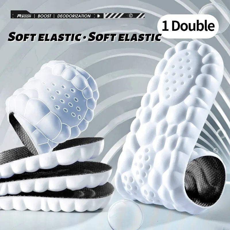 5D PU Sports Insoles – Breathable Shock-Absorbent Arch Support Orthopedic Inserts, Cut-to-Fit (Fits EU35–46 / 225–280 mm | 8.9–11.0 in)