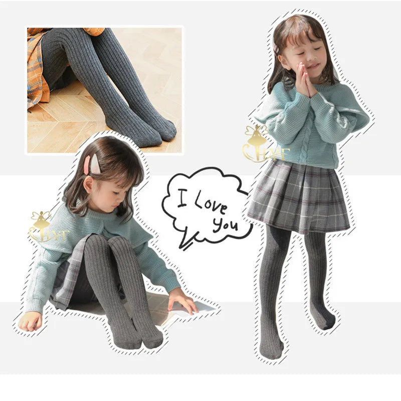 Baby Girl Cotton Tights - Knitted Infant & Toddler Pantyhose, Soft Stockings for Newborns & Kids
