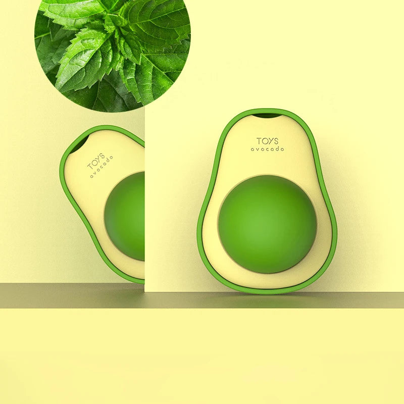 Avocado Catnip Ball Rotating Wall-Mounted Toy for Kittens – Mint Chew Ball for Cat Teeth Cleaning