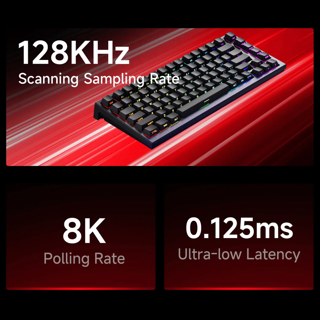 75% Magnetic-Switch Mechanical Gaming Keyboard, 83-Key Hot-Swap Wired - 8K Polling, 0.005mm Rapid Trigger, ARGB