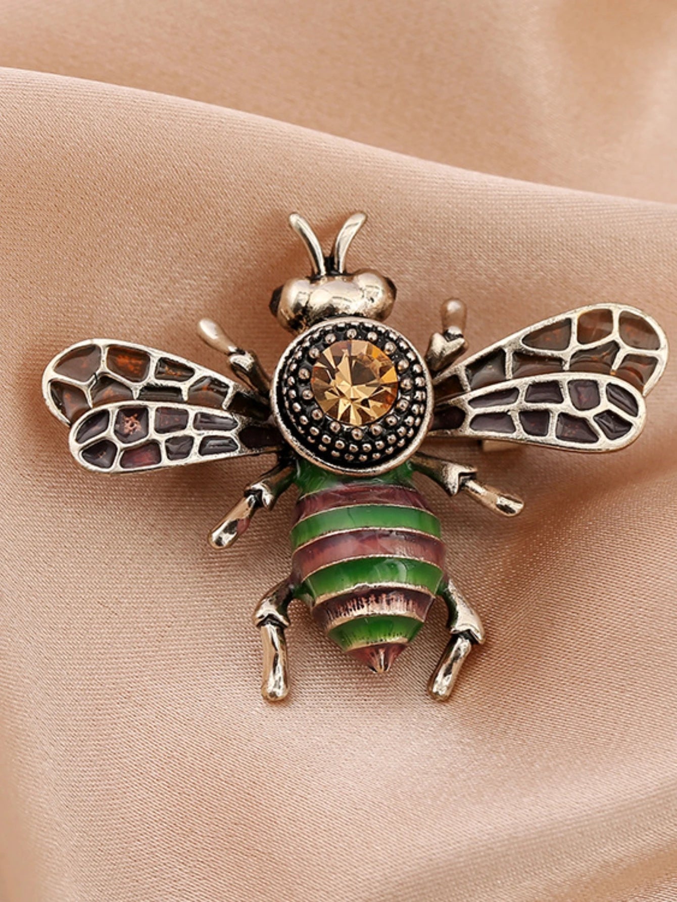 Women’s Bee Brooch Pin with Imitation Pearls & Rhinestones – Fashion Zinc Alloy Brooch for Parties, Weddings & Gifts (1-Pack)
