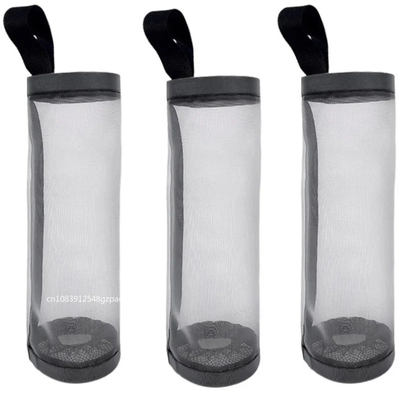 Wall-Mount Plastic Bag Holder Dispenser Hanging Kitchen Trash & Grocery Bag Organizer (1-5 Pack)