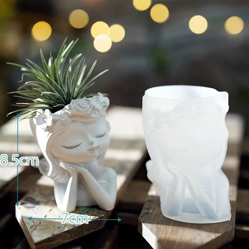 Pretty Girl Silicone Mold for Concrete, Resin & Plaster – Indoor Succulent Planter & Candle Holder