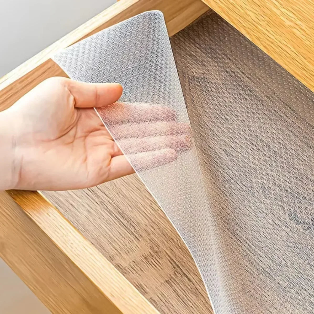 EVA Non-Slip Drawer & Shelf Liner — 30cm x 1.5m & 60cm x 5m (11.8in x 59.1in & 23.6in x 196.9in) Waterproof Oil-Resistant Cabinet Mat, Non-Adhesive