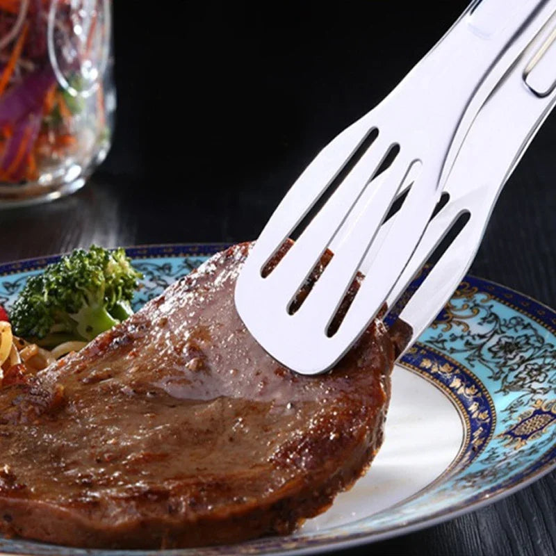Stainless Steel Kitchen Tongs - 7/9/12/14 Inch Heat-Resistant Serving & BBQ Utensils