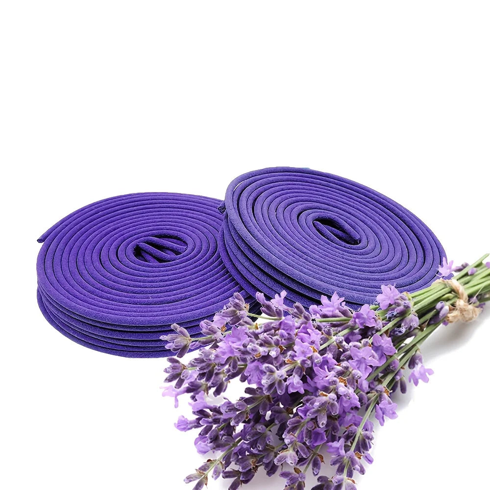 40-Pack Lavender Aromatherapy Coils — Scented Resin Incense for Air Purification, Yoga & Relaxation