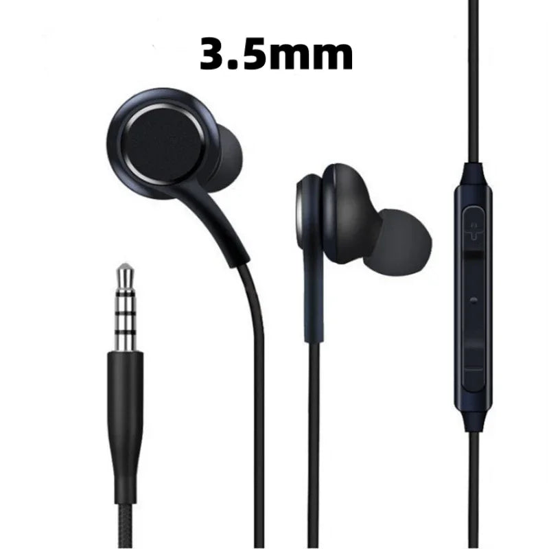 USB-C & 3.5mm Wired In-Ear Earphones, Lightweight Stereo Earbuds for Phones, Tablets & Laptops