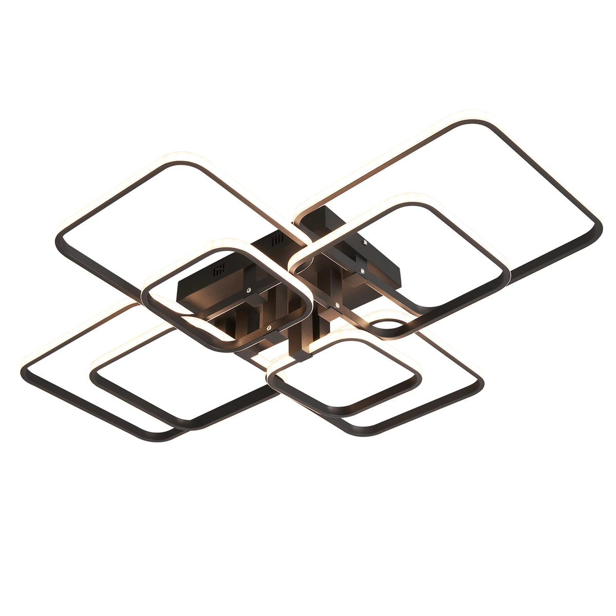 Modern LED Chandelier Dimmable Remote-Control Ceiling Light for Living Room Bedroom Study – Gold or Black, AC 90–260V