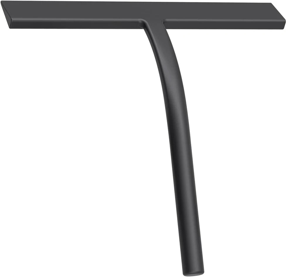 Matte Black Silicone Shower Squeegee 9 in (23 cm) - Streak-Free for Glass, Mirrors, Tiles & Car Windows