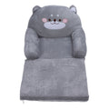 Cartoon Gray Dog Kids Sofa Foldable Toddler Chair - Soft Breathable Plush Armrest for Reading, Relaxing & Napping