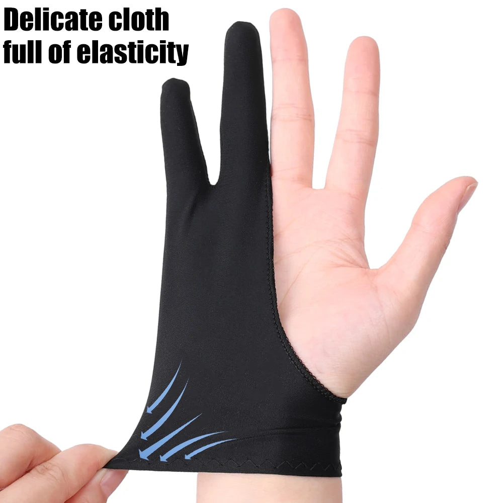 Palm Rejection Two-Finger Drawing Glove for Graphic Tablets - Right/Left Hand