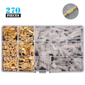 270-Piece Insulated Male & Female Wire Spade Connector Kit 2.8/4.8/6.3 mm (0.11/0.19/0.25 in) – Electrical Crimp Terminals with Storage Box
