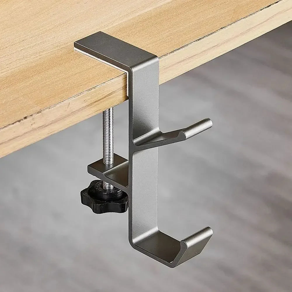 Multi-Functional Table-Side Headphone Hanger and Storage Rack, Universal Metal Headset Holder for Over-Ear & Gaming Headphones