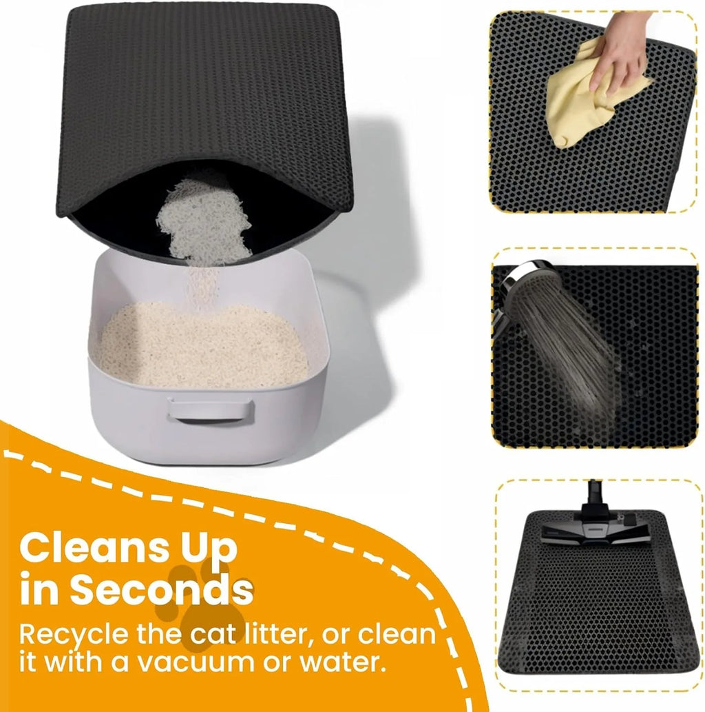 Double-Layer Honeycomb Cat Litter Mat – Waterproof Washable Non-Slip Litter Trapper (30x30, 40x50, 45x60 cm / 12x12, 16x20, 18x24 in)