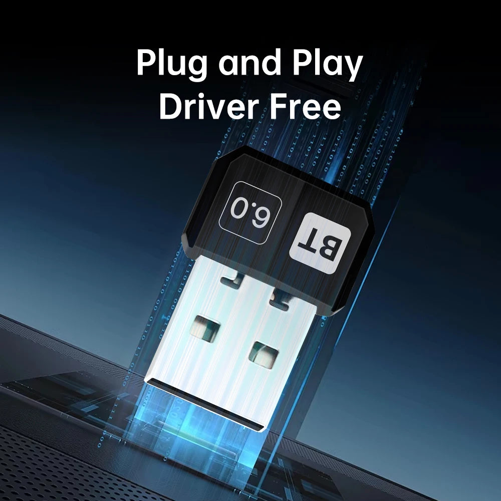 Bluetooth 5.4/6.0 USB Adapter Mini Audio Transmitter Receiver USB 2.0 Plug & Play for Windows 10/11/8