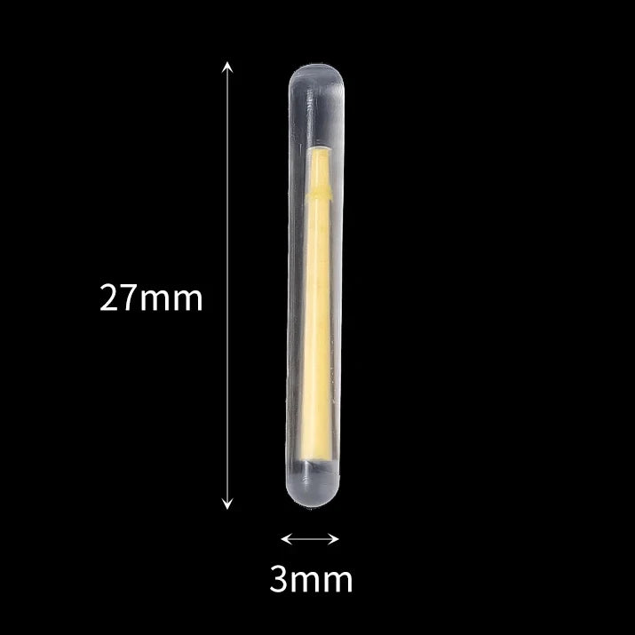50/100-Pack Fluorescent Firefly Fishing Rod Lights – Glow Night Float Lights, Sizes 2.2–4.5mm (0.09–0.18 in)