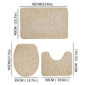3-Piece Microfiber Bath Mat Set – Water-Absorbent, Non-Slip Soft Striped Bathroom Rugs
