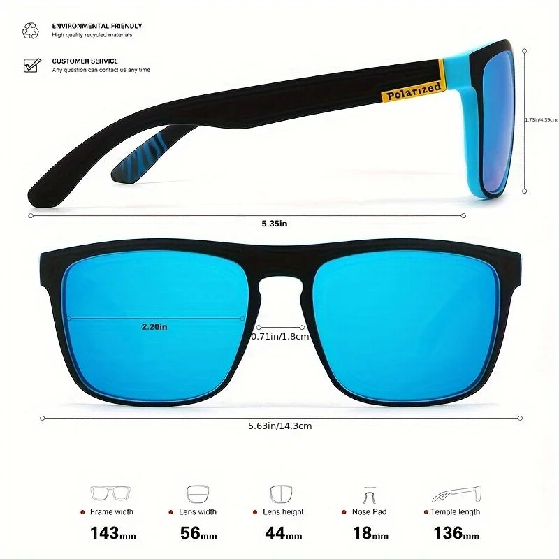 Vintage Square Polarized Sunglasses - Driving & Fishing UV400 Mirror Lenses
