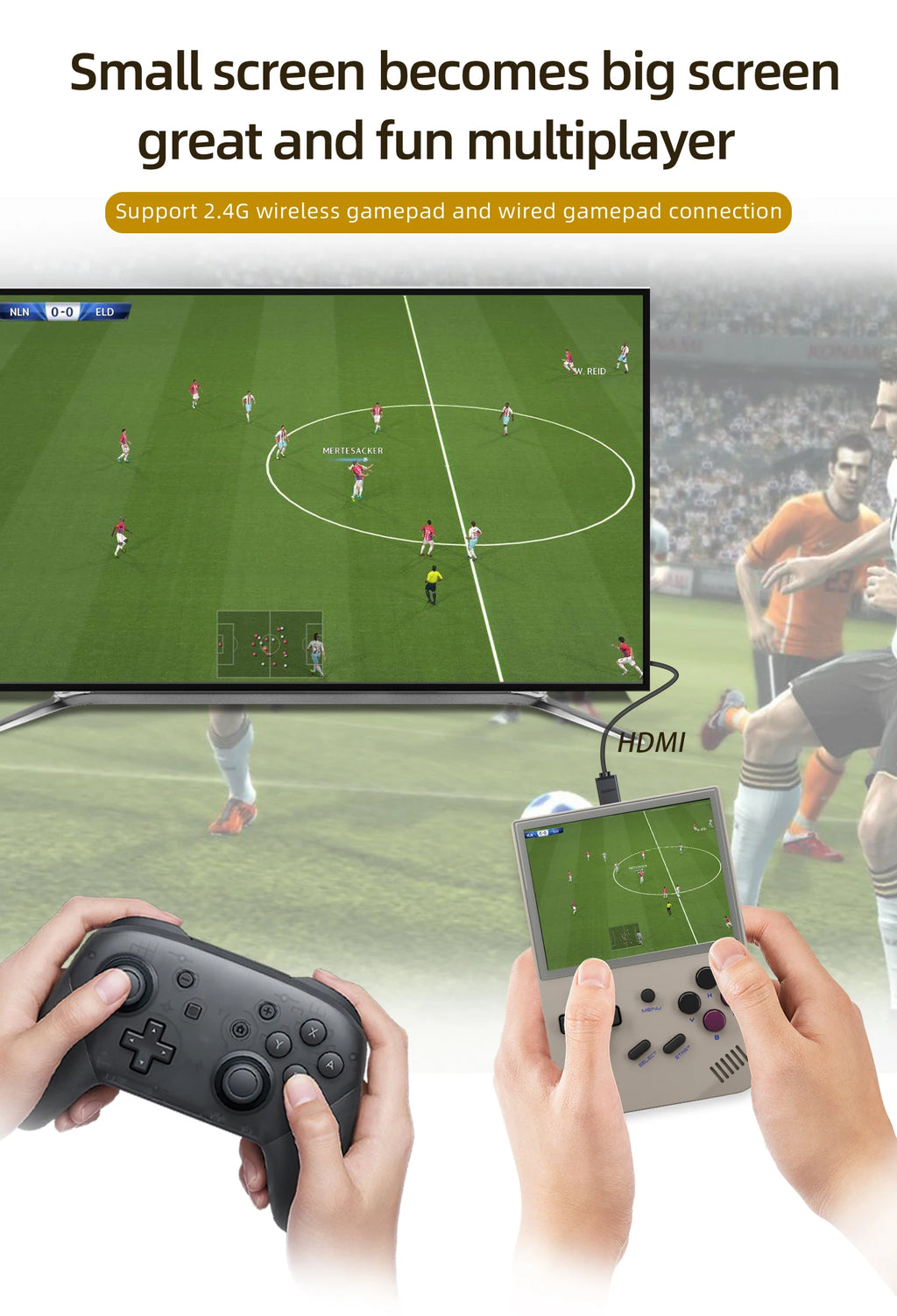 3.5-inch (89 mm) IPS Retro Handheld Gaming Console – Dual Linux OS (GarlicOS), 2600mAh Battery, 64GB Built-in, Up to 512GB Expandable, HDMI TV Output