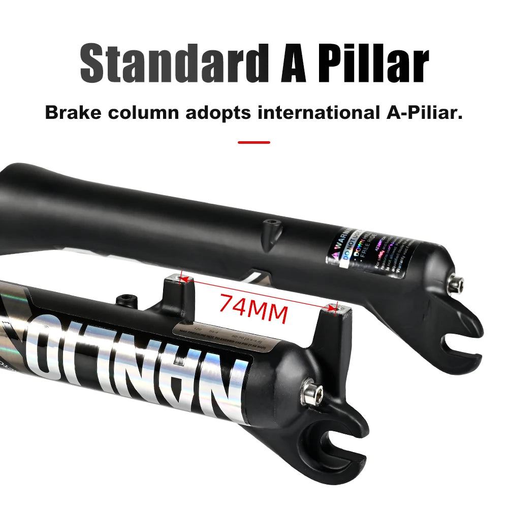 E-Bike Snow Front Suspension Fork 20x4.0 / 26x4.0 in | 135mm Dropout | Air + Oil MTB Fork, 330mm Travel