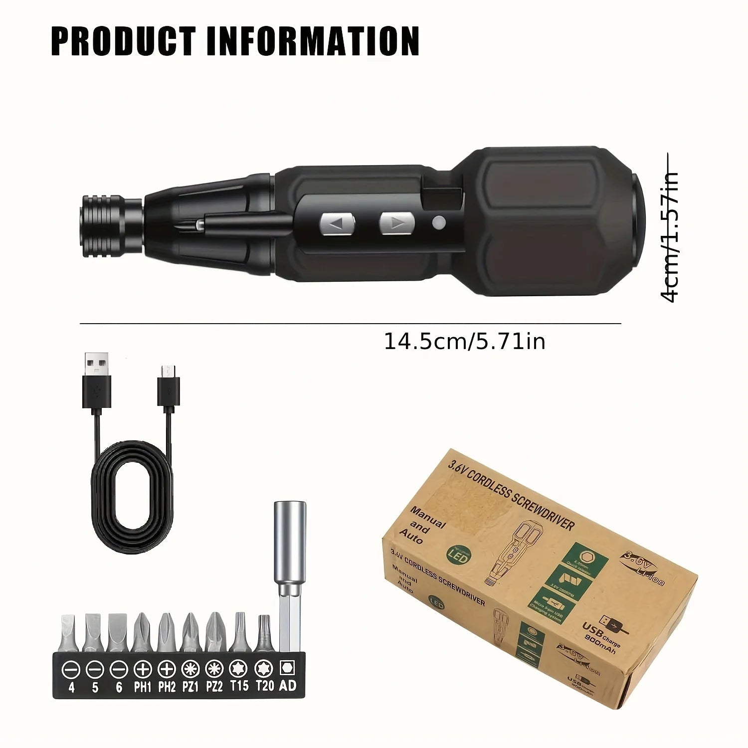 Rechargeable Cordless Electric Screwdriver Set – Portable Quick Repair Tool for Home & Electronics