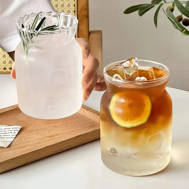 Aesthetic Glass Tumbler 865ml (29.2oz) — Iced Coffee, Latte, Water & Cocktail Cup